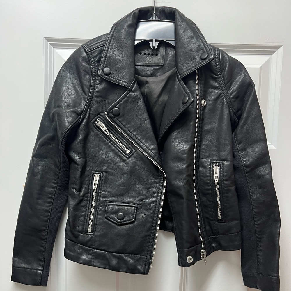 Blank NYC Black Leather Jacket Girls Size Small